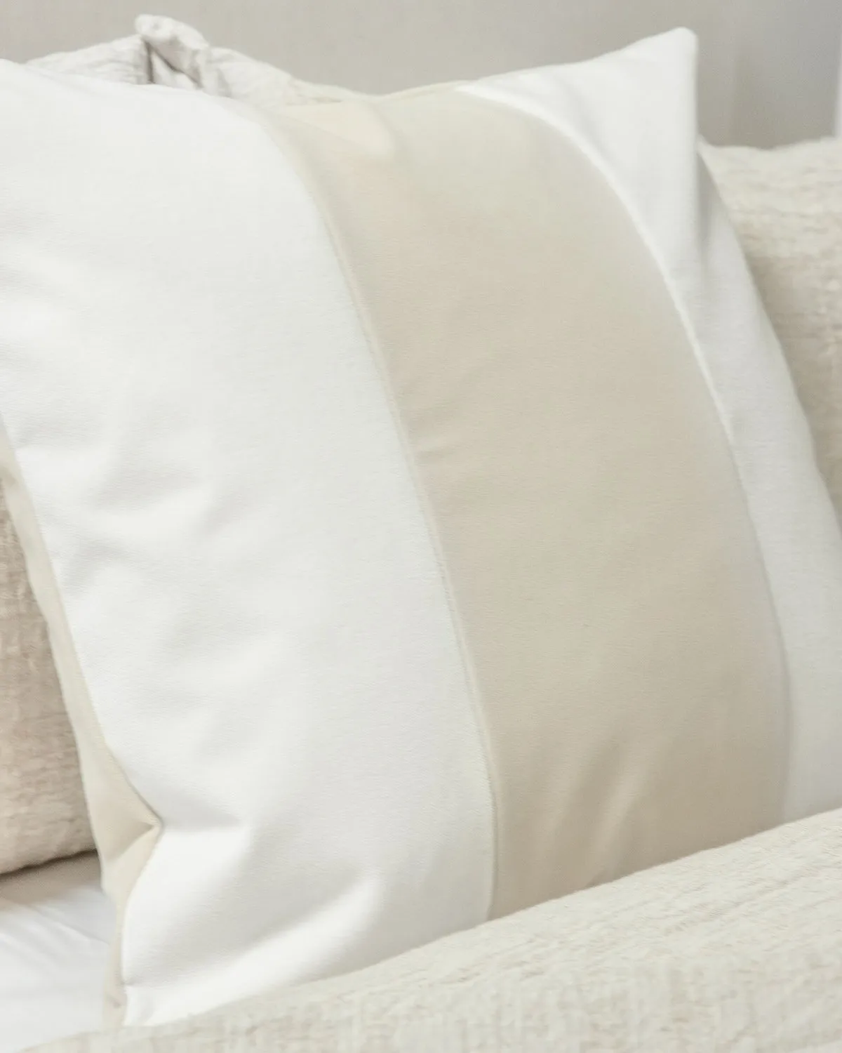 Ming Dune/Bone Velvet Cushion