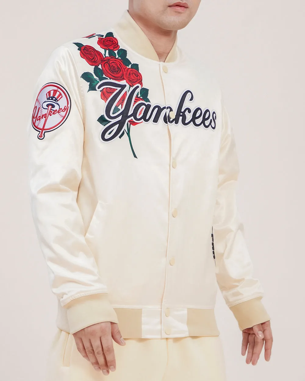 MLB NEW YORK YANKEES ROSES MEN'S TRACK JACKET (EGGSHELL/MULTI)