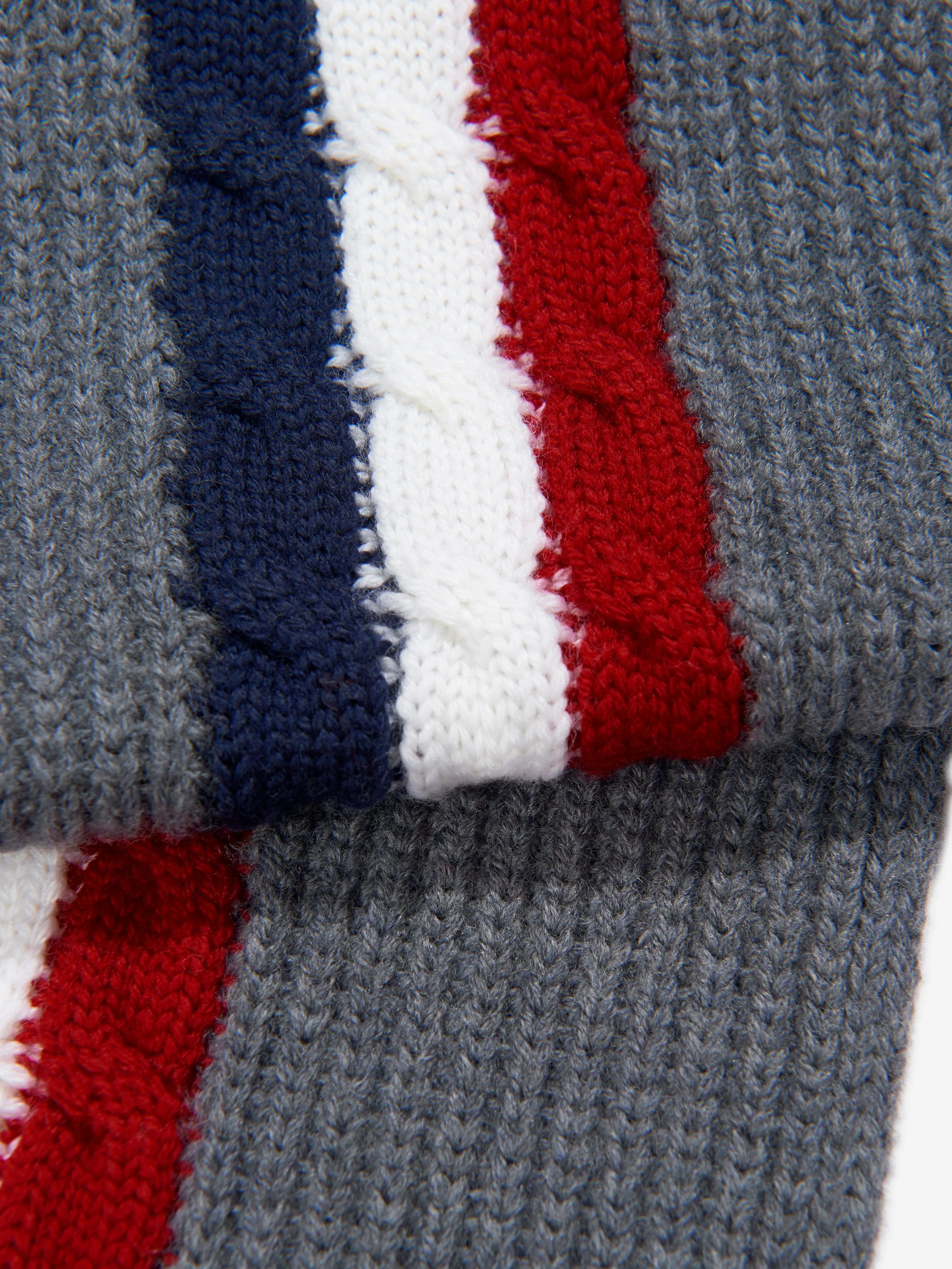 Moncler Enfant Boys Wool Striped Logo Scarf