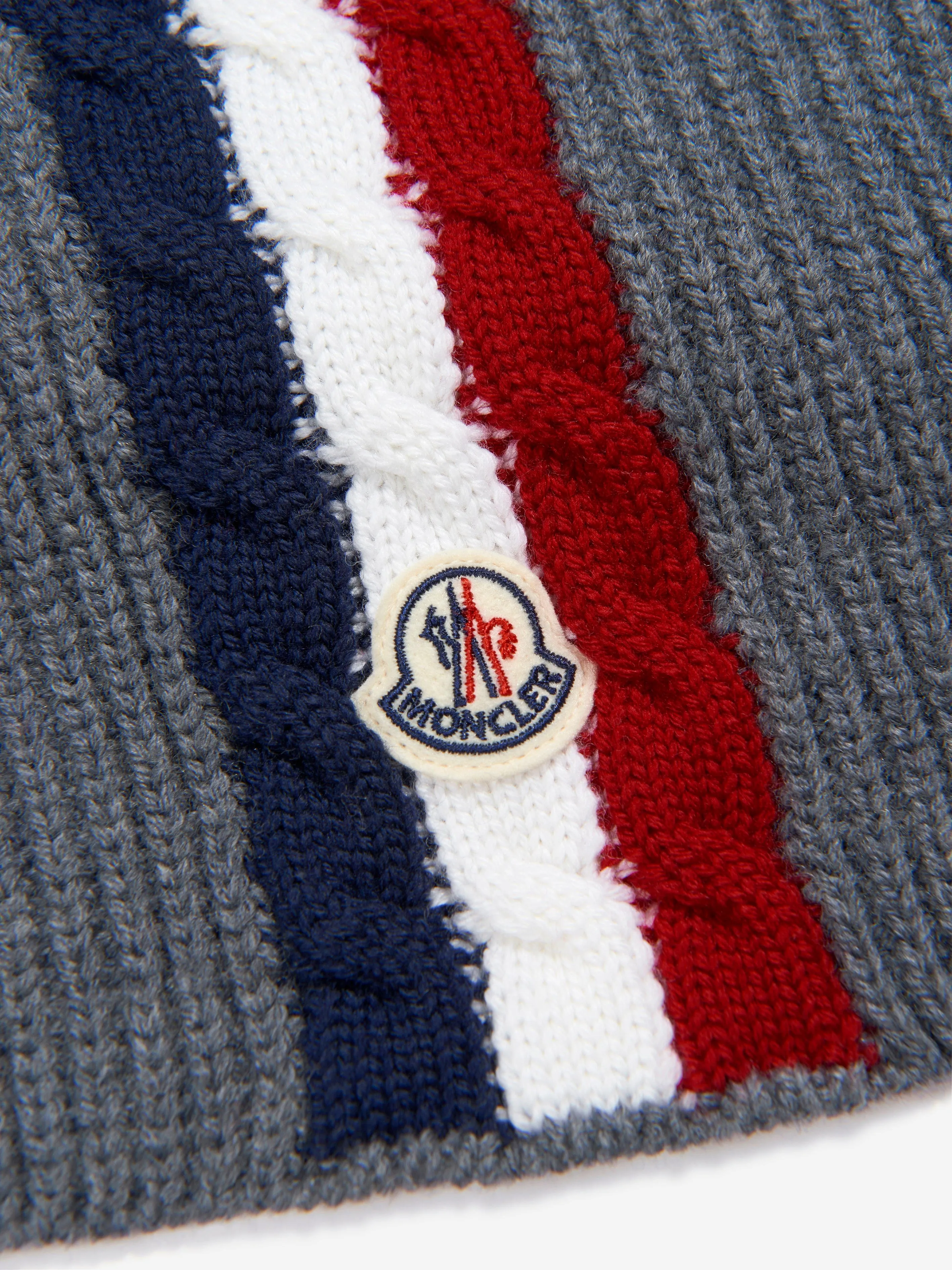 Moncler Enfant Boys Wool Striped Logo Scarf