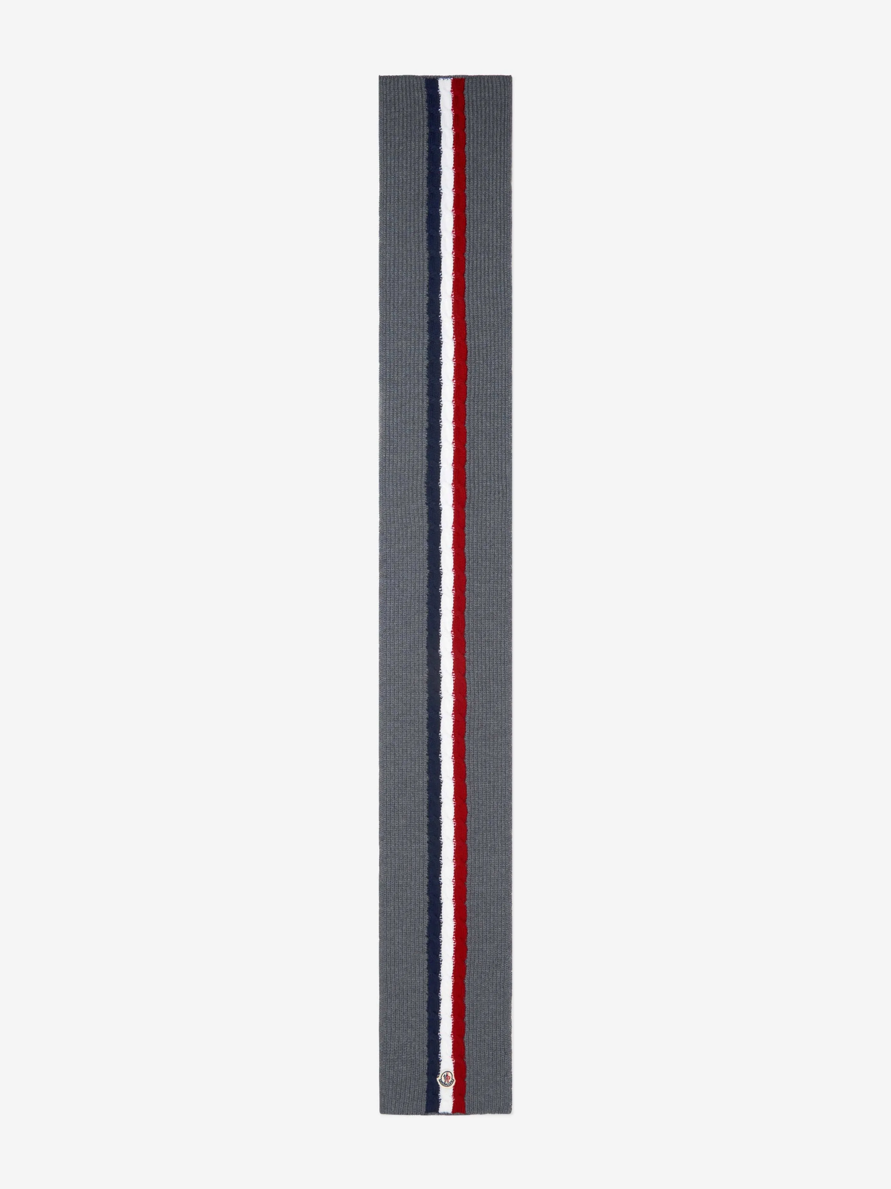 Moncler Enfant Boys Wool Striped Logo Scarf