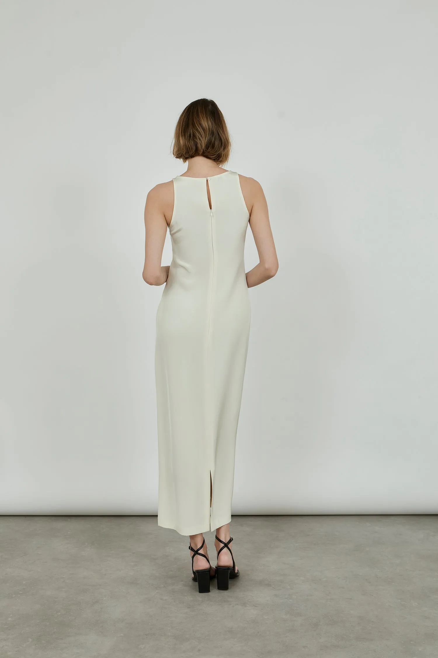 Naomi dress | Off white - Crepe silk