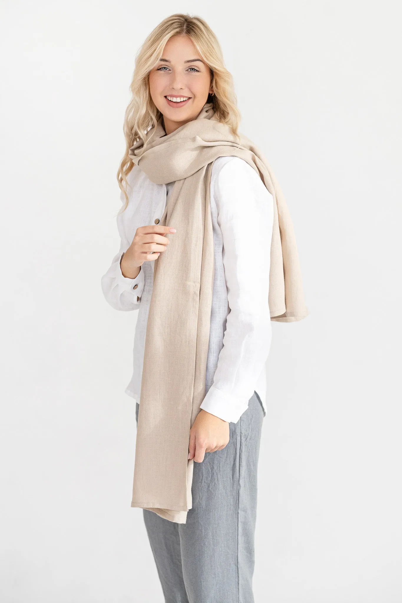 Natural Linen Scarf