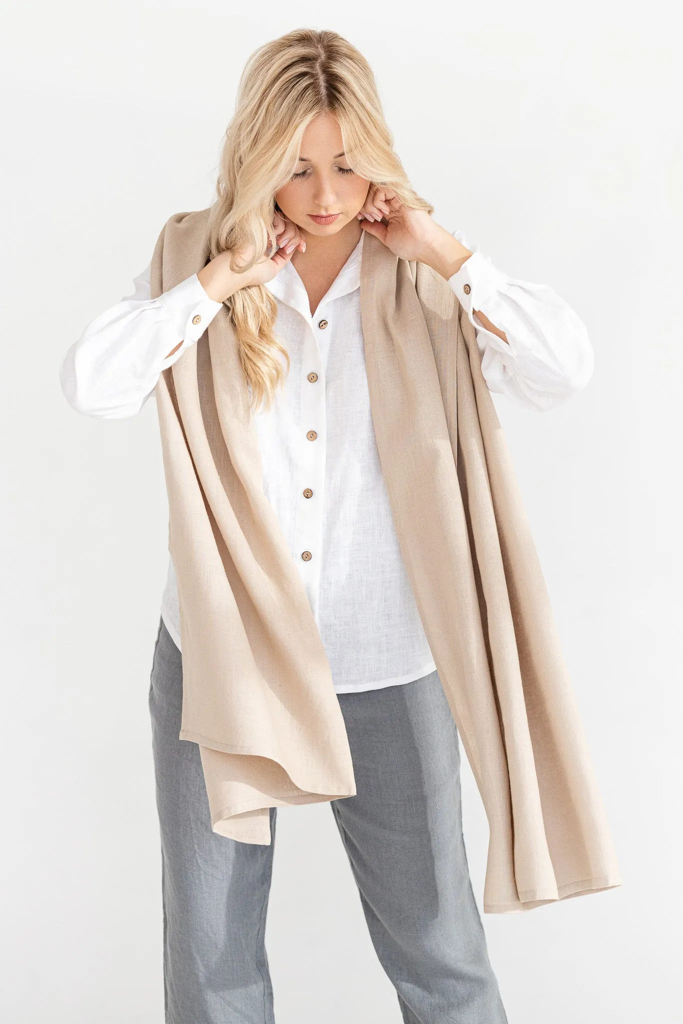 Natural Linen Scarf