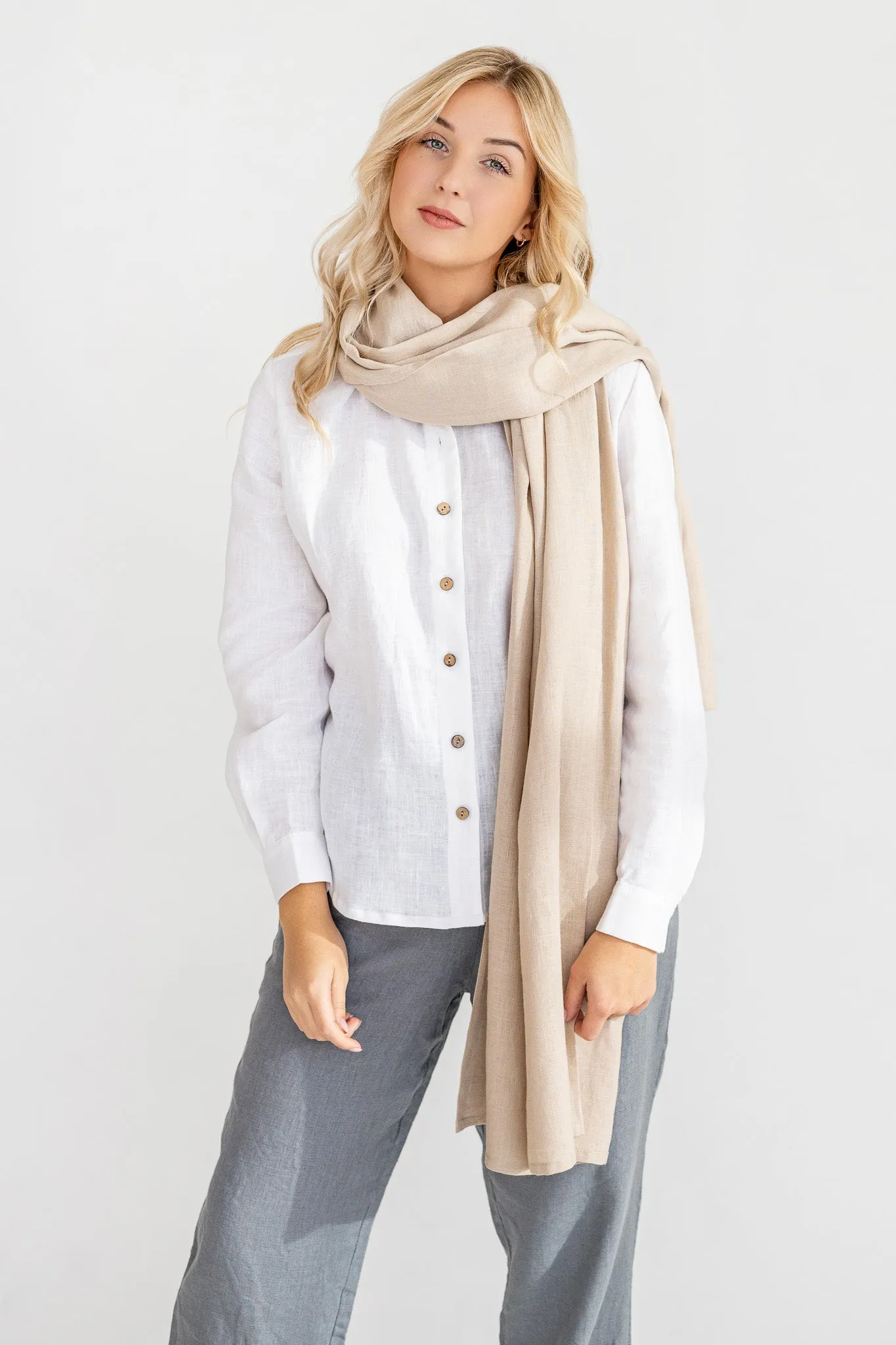 Natural Linen Scarf
