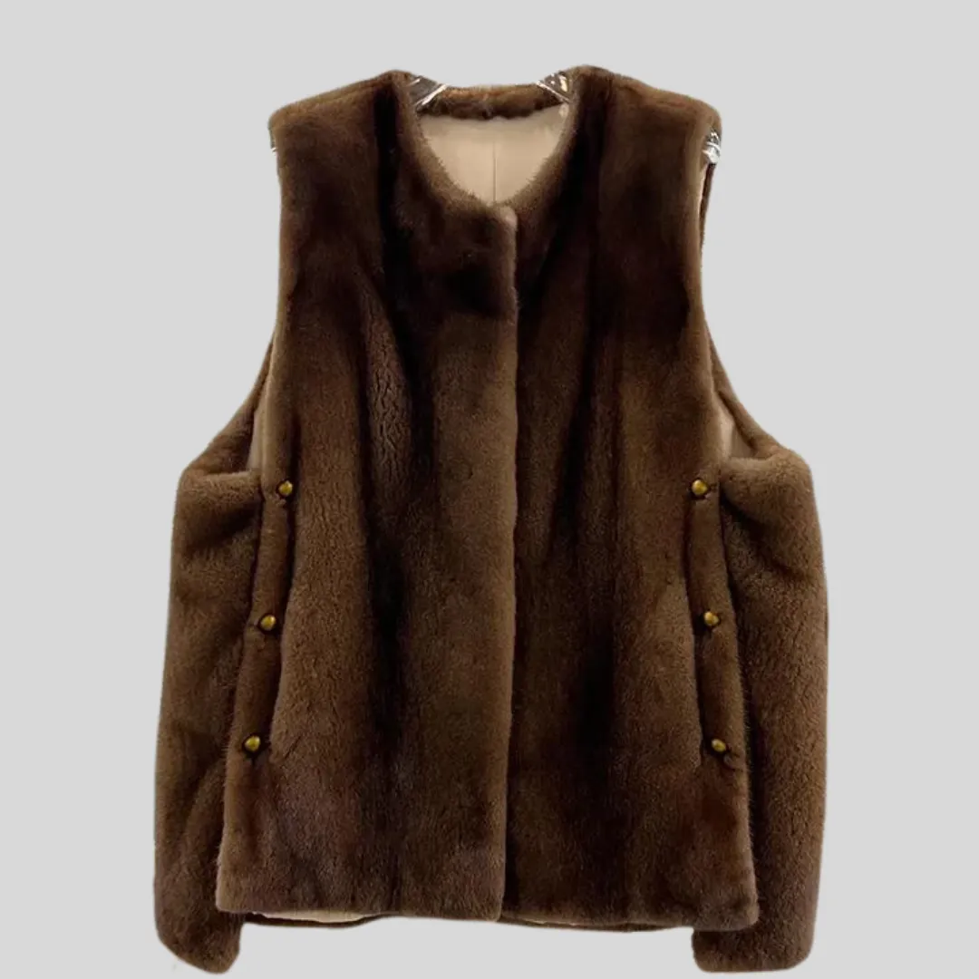 Natural Mink Fur Warm Vast