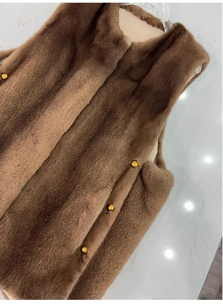 Natural Mink Fur Warm Vast