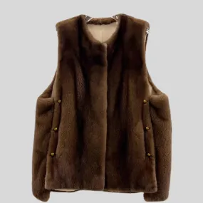 Natural Mink Fur Warm Vast