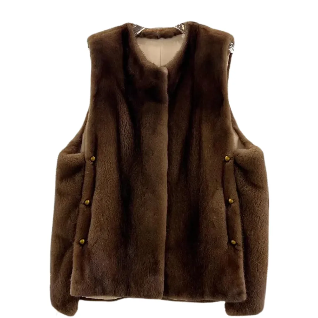 Natural Mink Fur Warm Vast