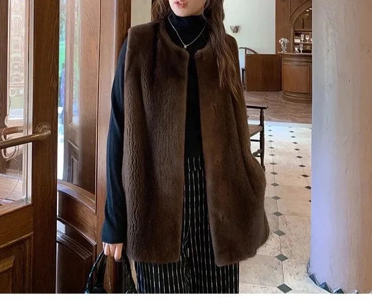 Natural Mink Fur Warm Vast