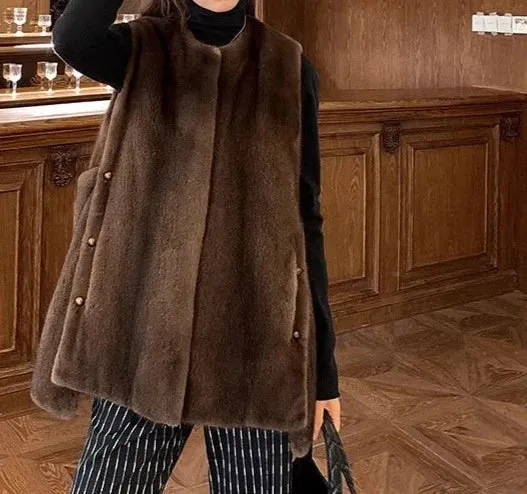 Natural Mink Fur Warm Vast