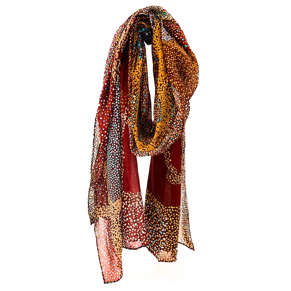 Organic Cotton Summer Scarf - Lynette Nangala Brown