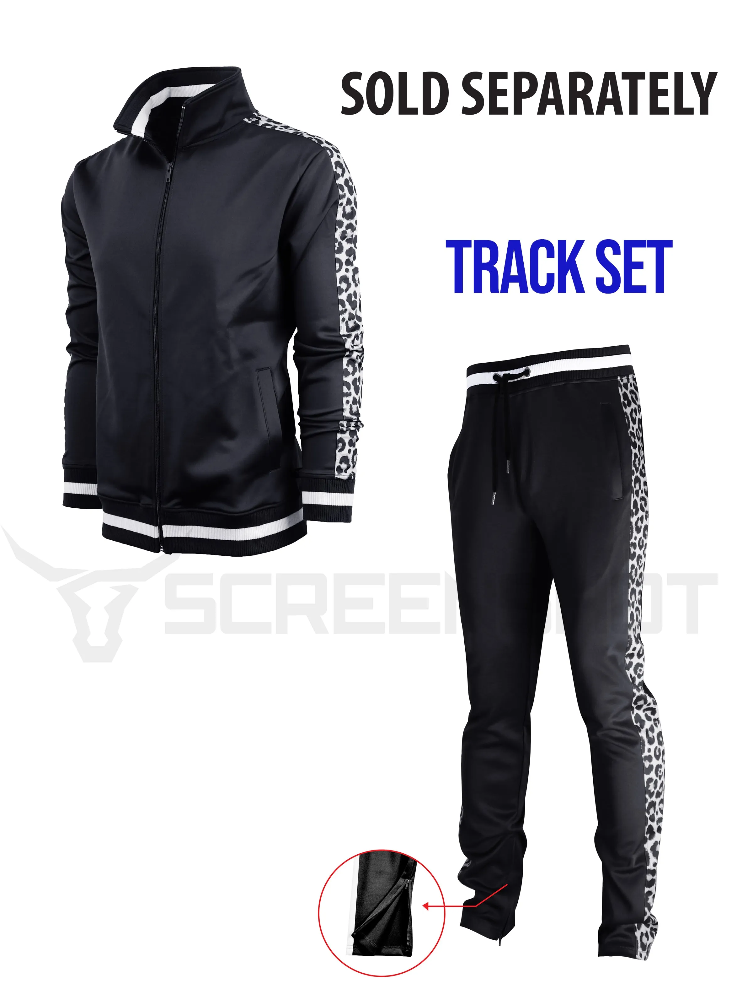 P11004-PRINT TRACK PANTS (BLACK/TR)
