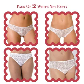 Pack of 2 Bridal White Colour Net Panty