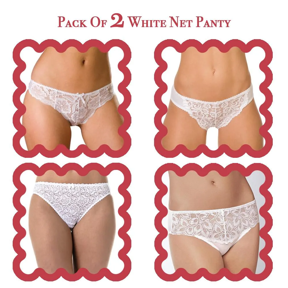Pack of 2 Bridal White Colour Net Panty
