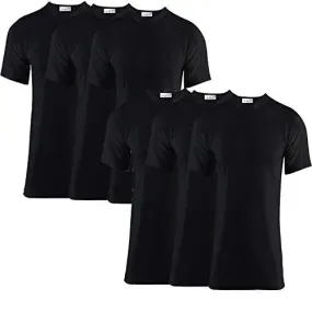 Pack of 6 Men's Extreme Hot 0.45 TOG Thermal Underwear Short Sleeve Vest Free Post Size S-XXL (Black, Large)