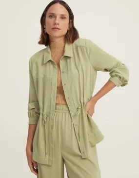 Parka Pesponto Contraste Verde Shoulder