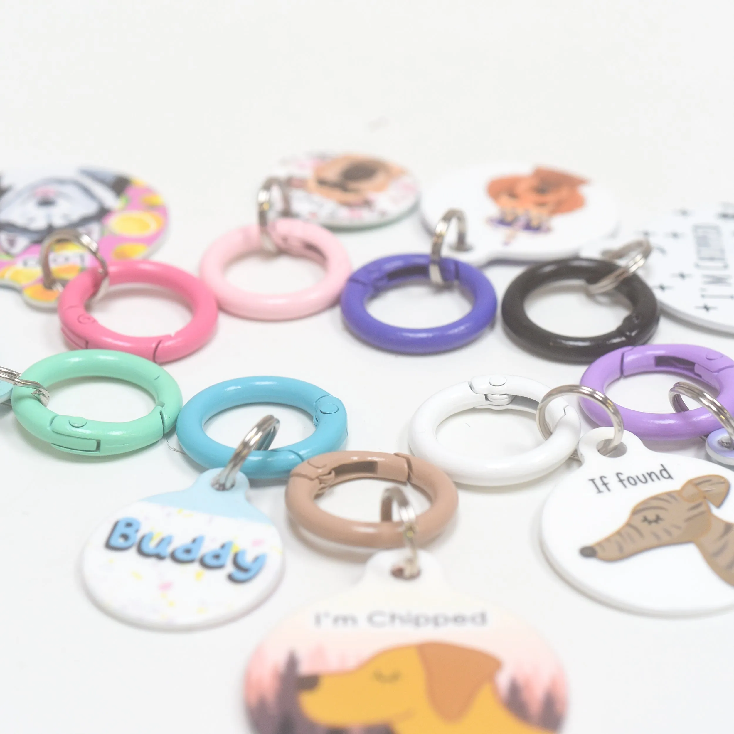Pet Tag Round Collar Clip