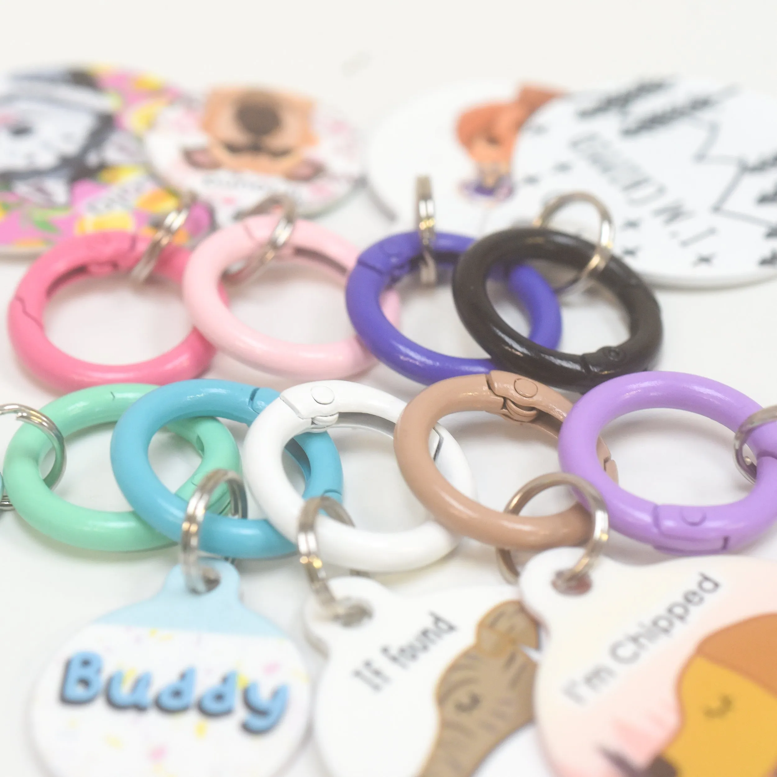 Pet Tag Round Collar Clip