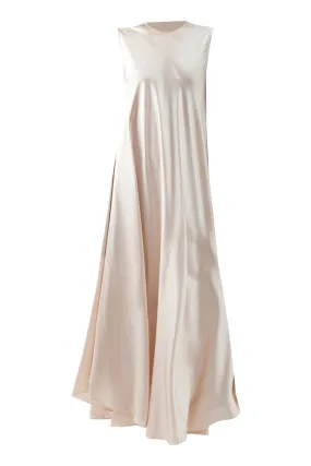 Pink Panelled Silk-Satin Full Slip Dress