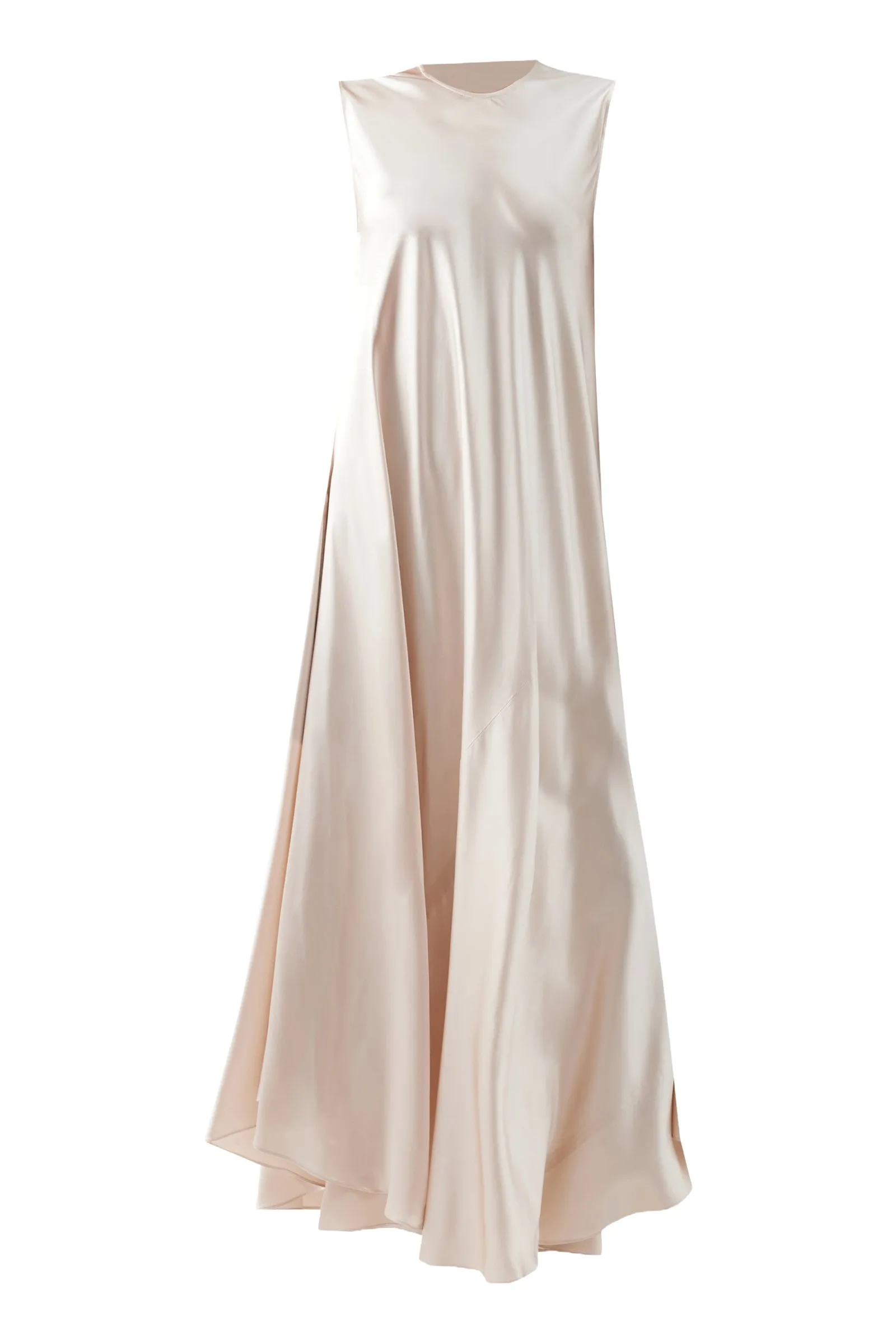 Pink Panelled Silk-Satin Full Slip Dress
