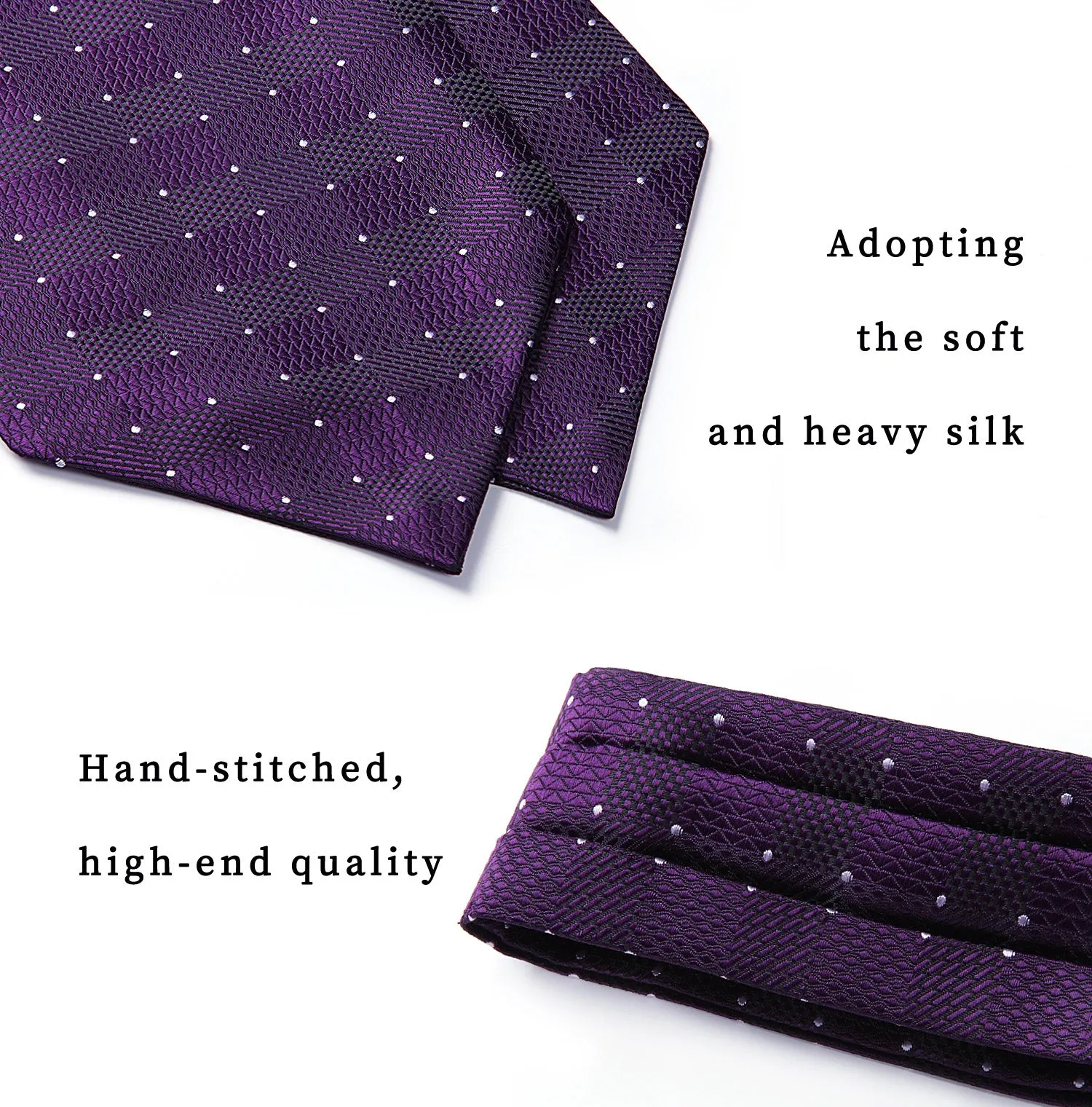 Plaid Ascot Cravat Scarf - PURPLE 2
