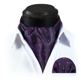 Plaid Ascot Cravat Scarf - PURPLE 2