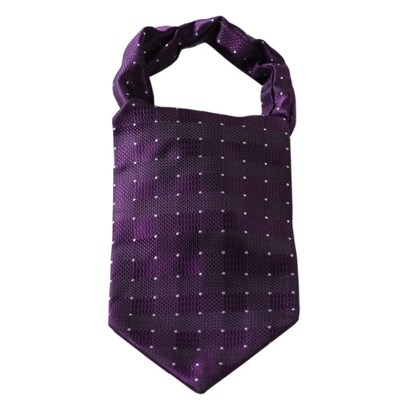 Plaid Ascot Cravat Scarf - PURPLE 2