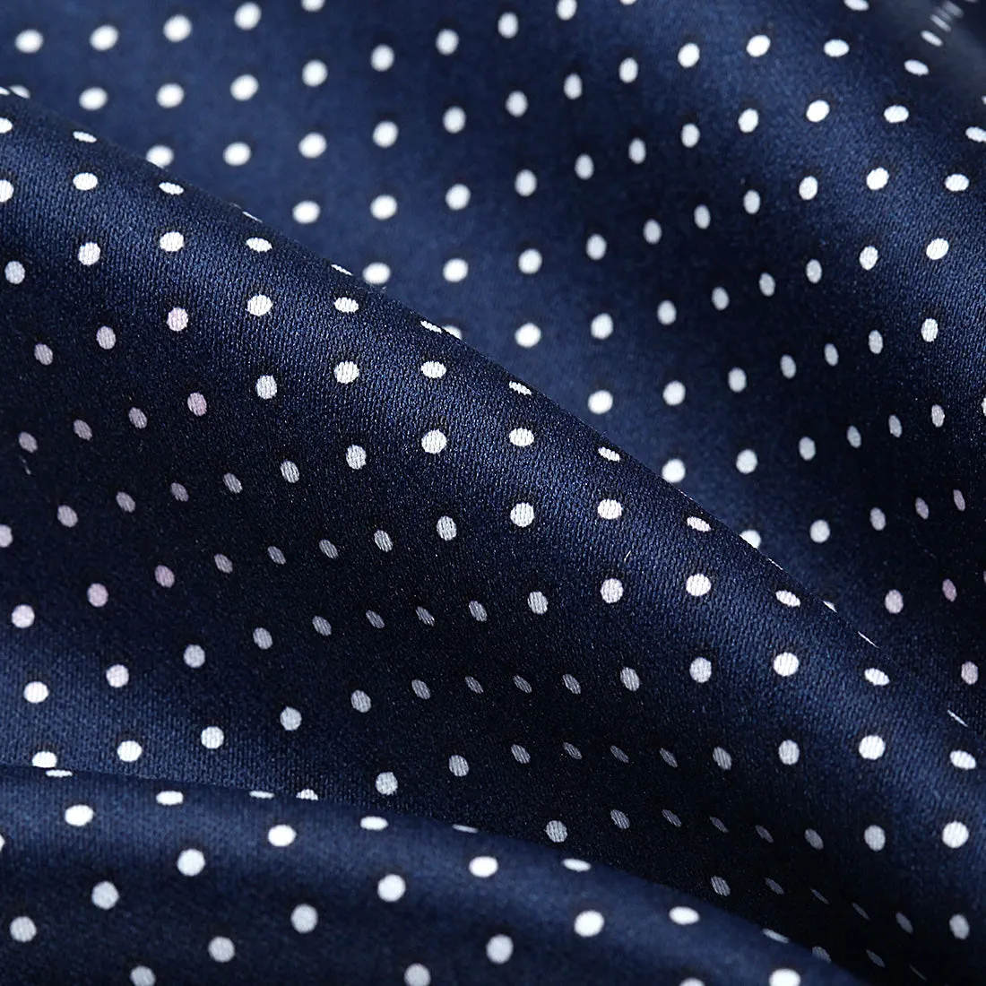 Polka Dot Ascot Cravat Scarf - NAVY BLUE/SILVER-1