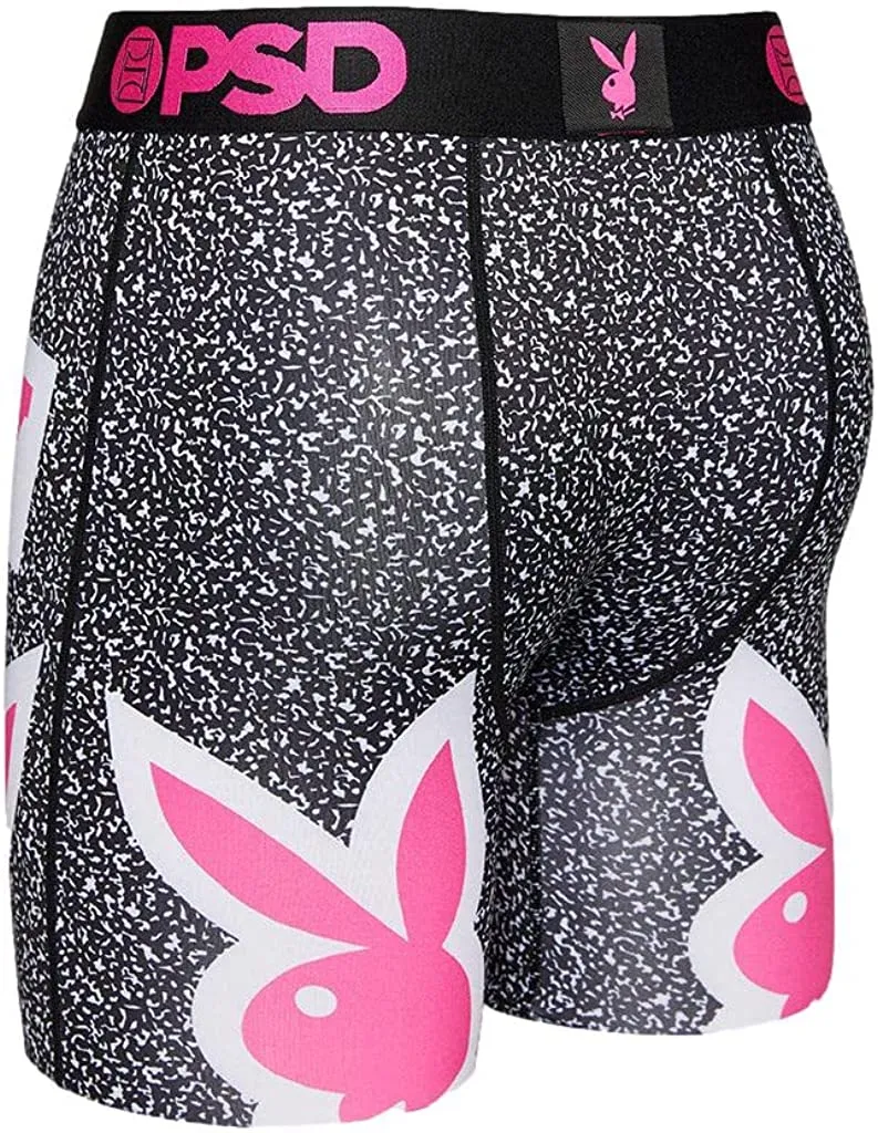 PSD Men's Stretch Elastic Wide Band Boxer Brief - Playboy Static