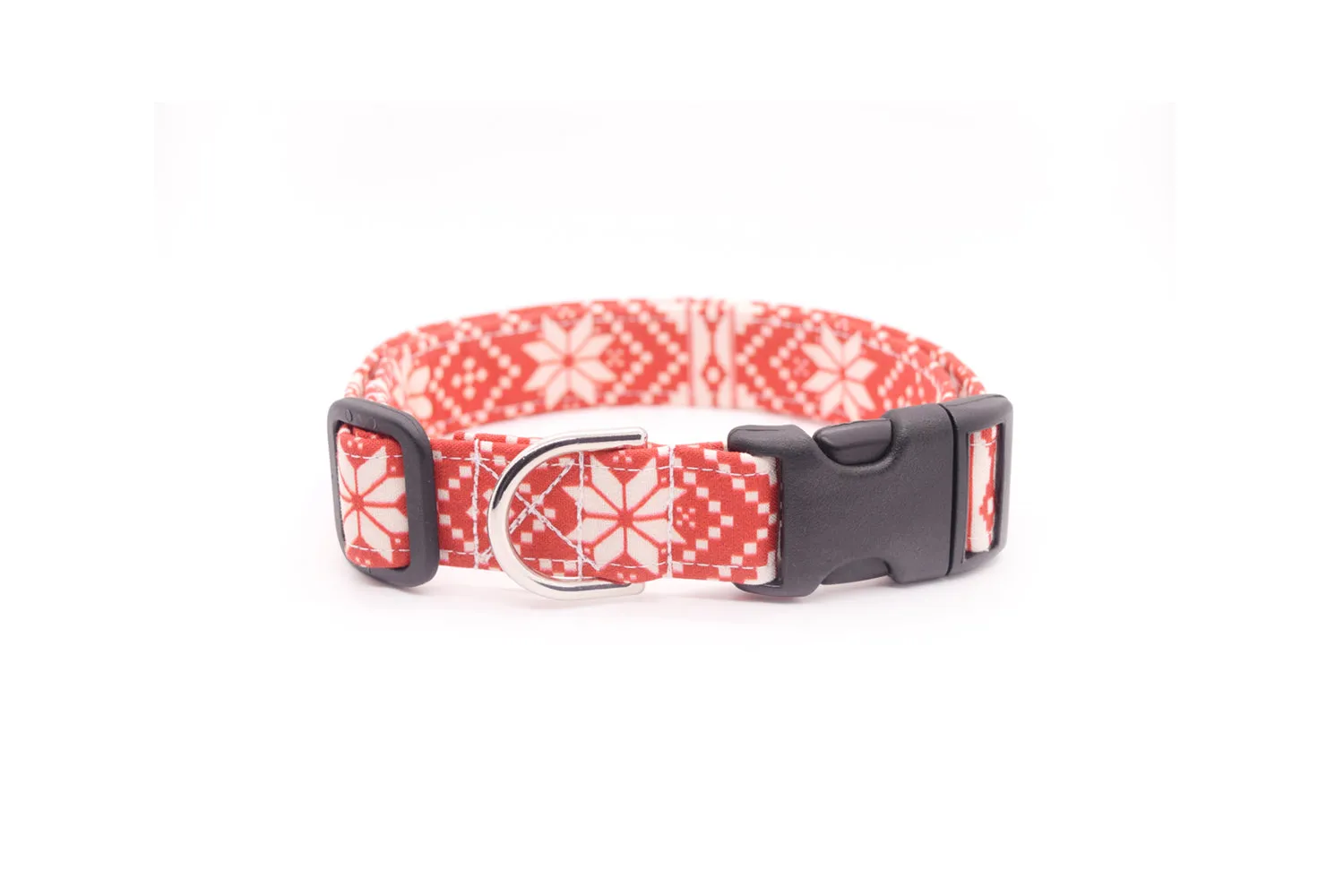 Red Nordic Winter Dog Collar