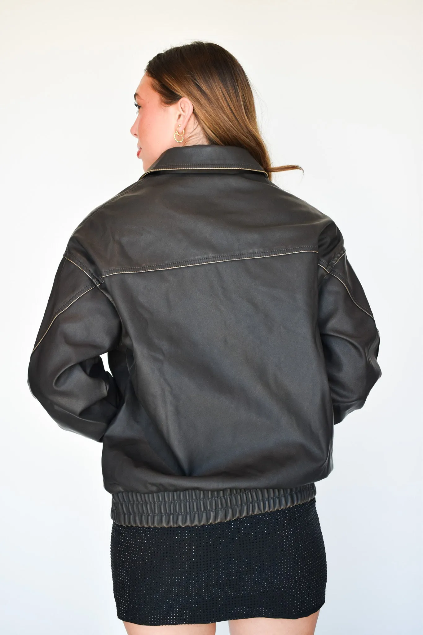 Relaxed Fit Leather Jacket