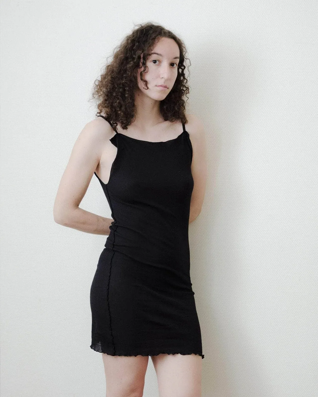 Rey black slip dress