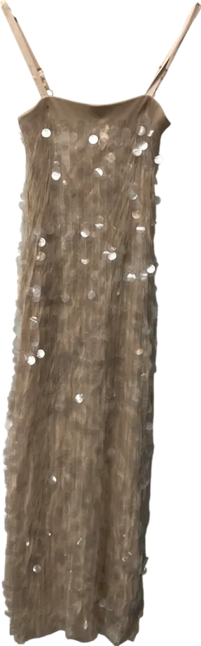 River Island Petite Cream Sequin Slip Dress UK 6