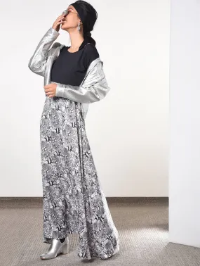 Round neck snake print maxi dress