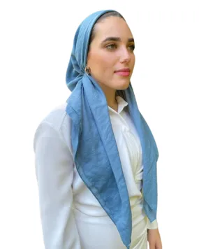 Scarf Bar Classic Solid Sky Blue Pre-Tied Bandanna with Full Grip
