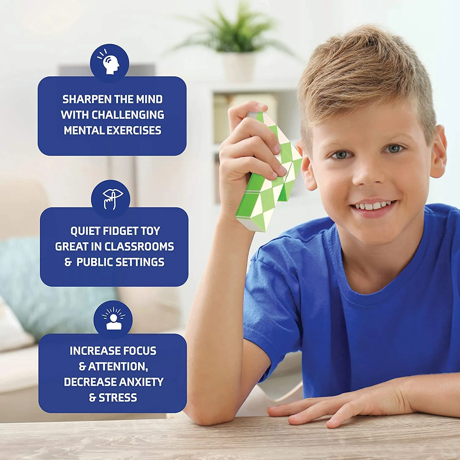 Sensory Fidget Snake Cube Twist Puzzles Toys For Kids - Stocking Stuffers - Bulk