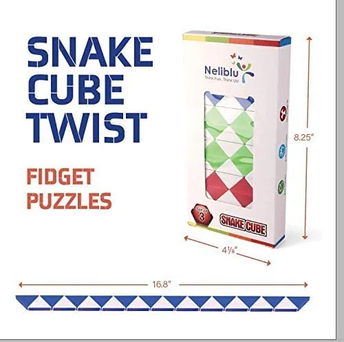 Sensory Fidget Snake Cube Twist Puzzles Toys For Kids - Stocking Stuffers - Bulk