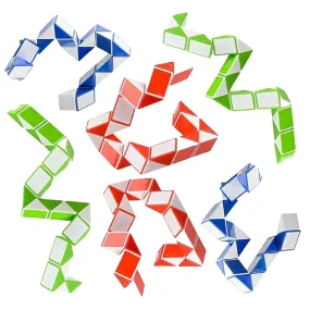 Sensory Fidget Snake Cube Twist Puzzles Toys For Kids - Stocking Stuffers - Bulk