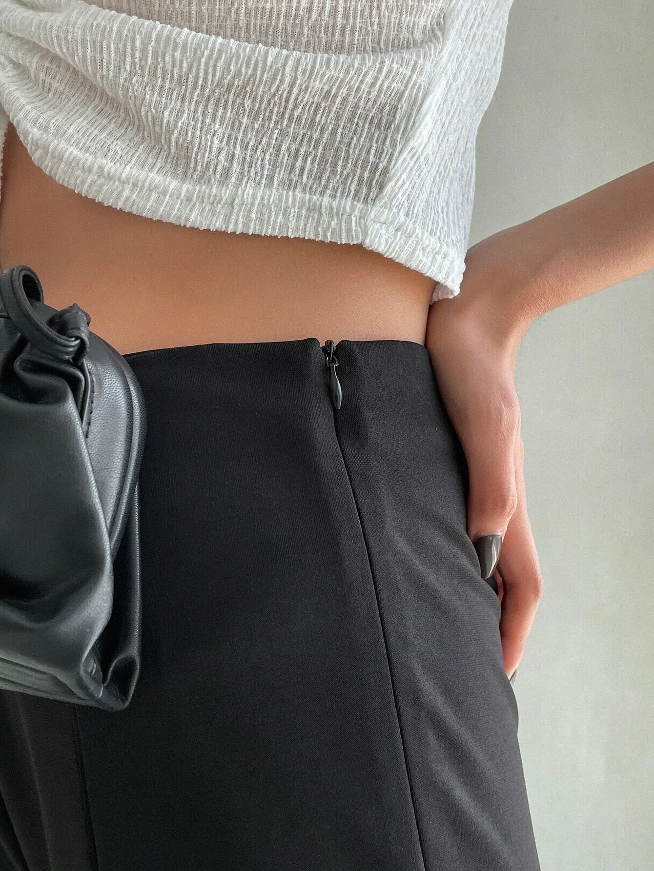 SHEIN Dazy-Less Slit Hem High Waist Pants