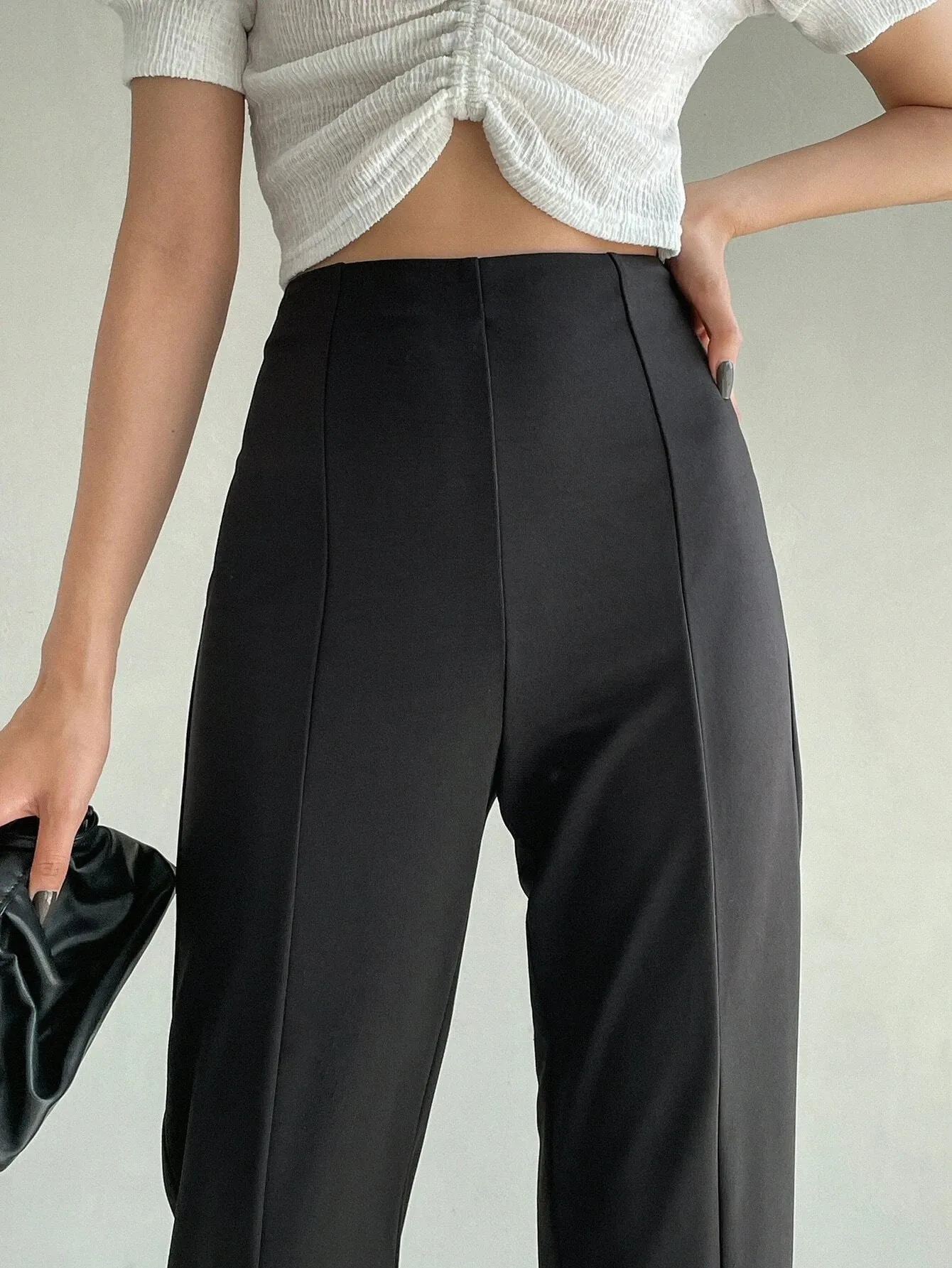 SHEIN Dazy-Less Slit Hem High Waist Pants