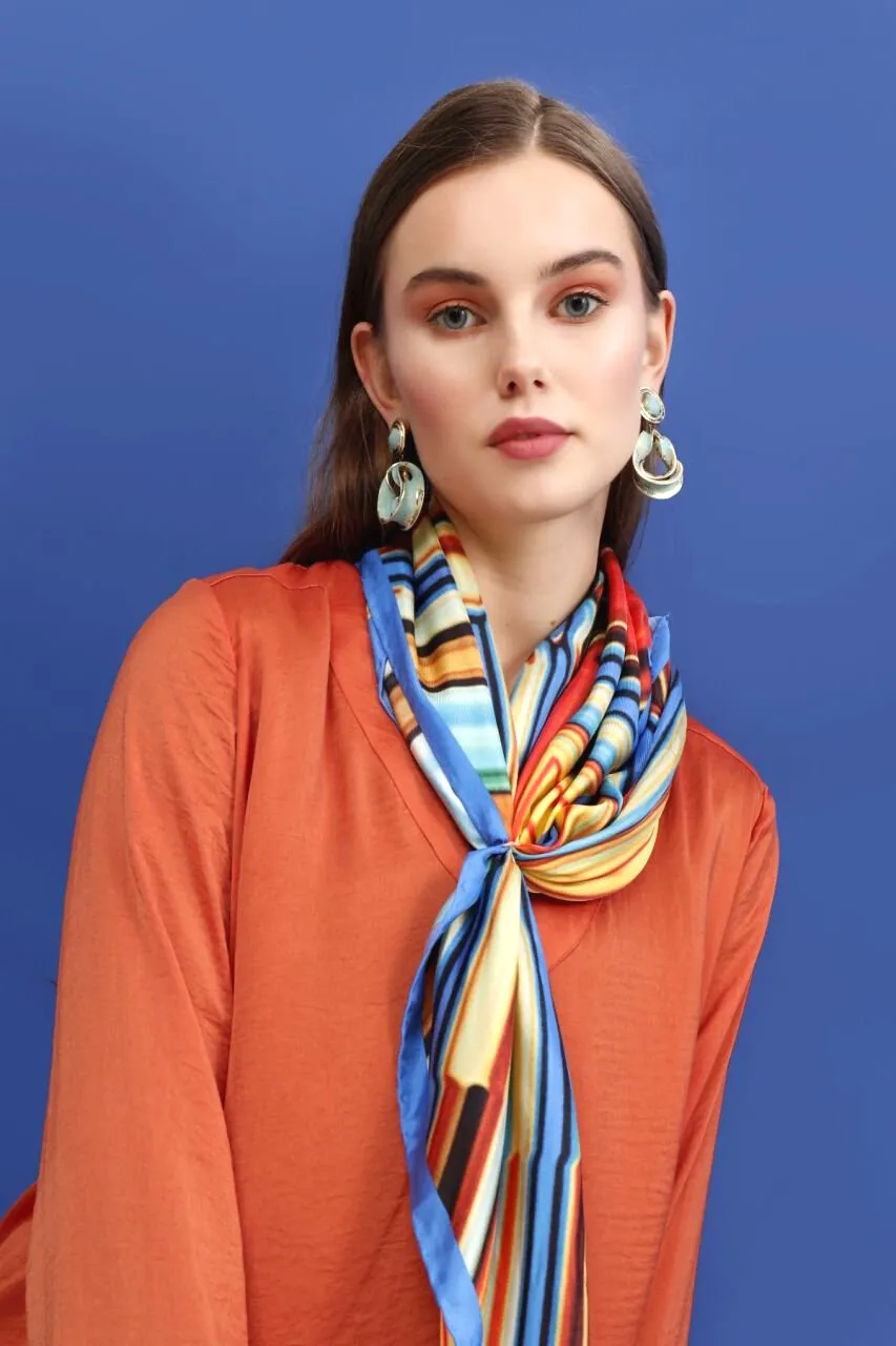 Silk Scarf 35" x 35" - FLAME Collection