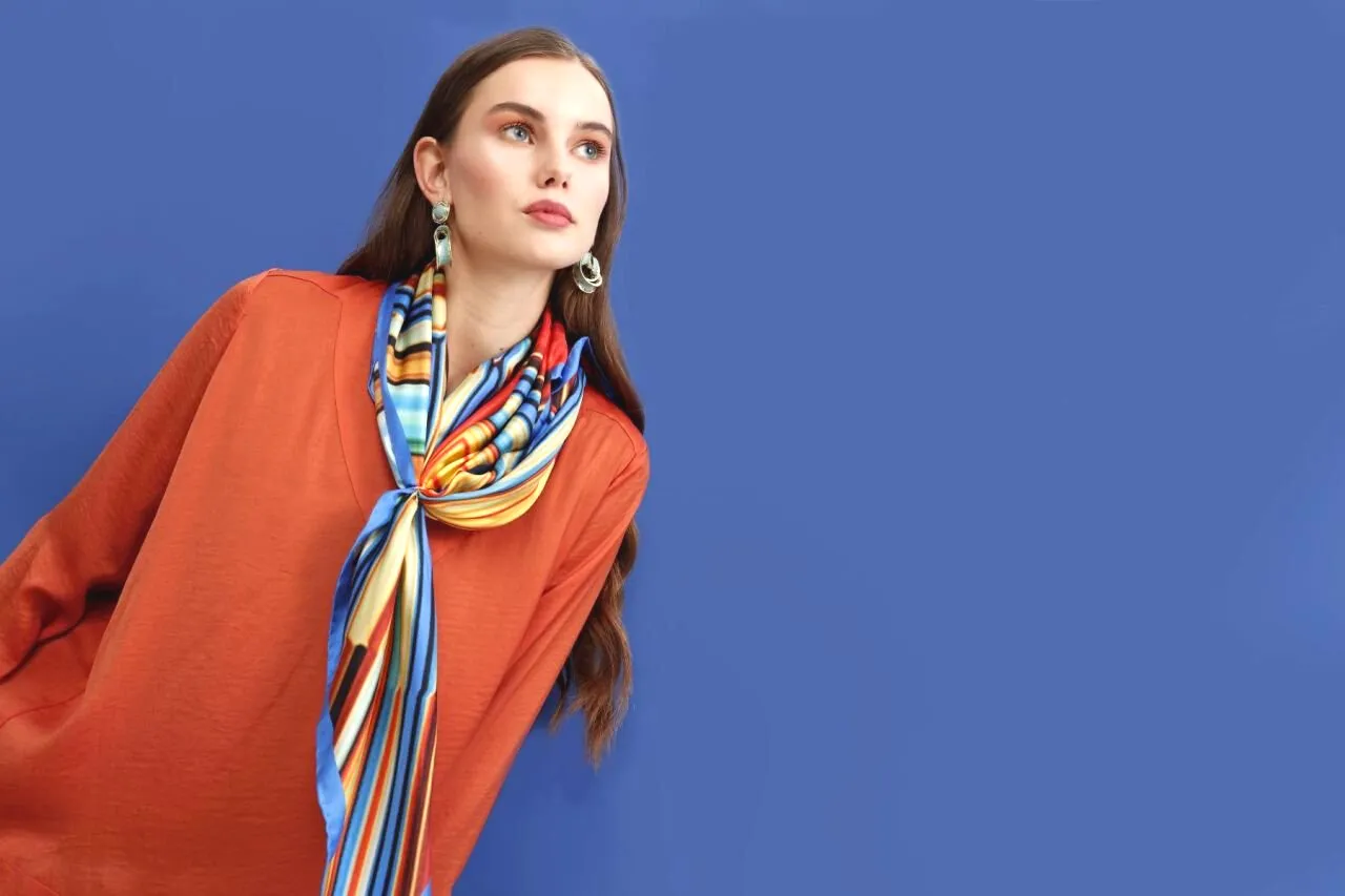 Silk Scarf 35" x 35" - FLAME Collection