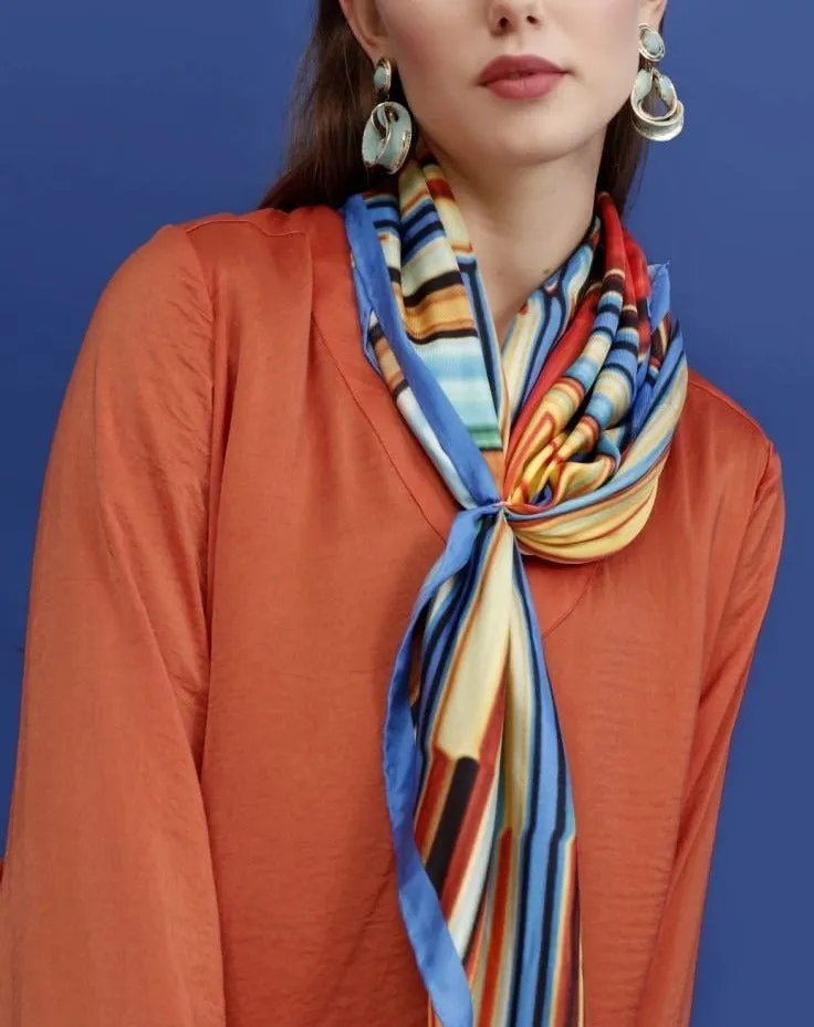 Silk Scarf 35" x 35" - FLAME Collection