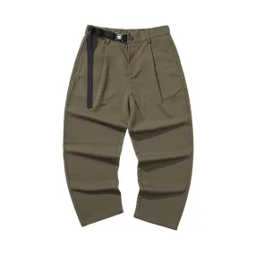 Simple style fun buckle belt buckle O-shaped small feet solid color casual pants