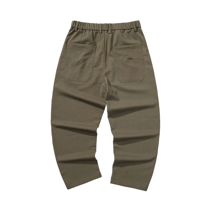 Simple style fun buckle belt buckle O-shaped small feet solid color casual pants