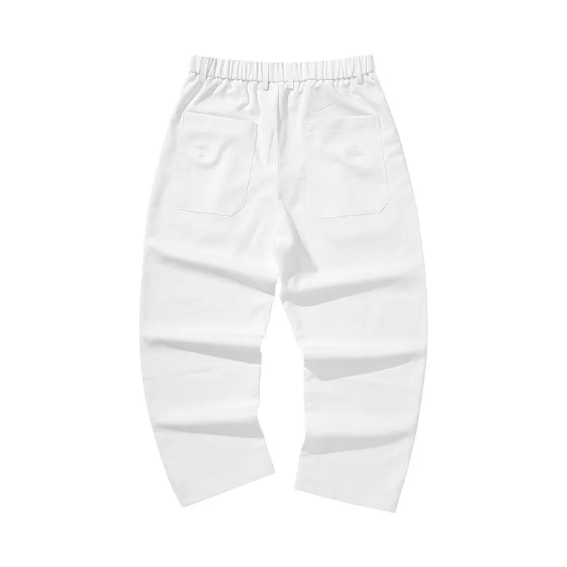 Simple style fun buckle belt buckle O-shaped small feet solid color casual pants