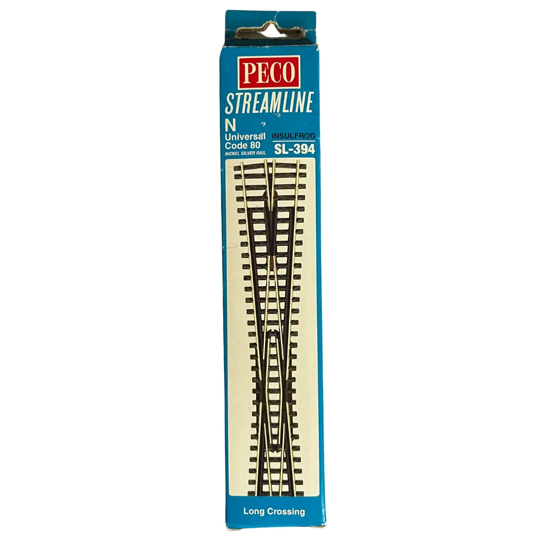 SL-394 - Long Crossing Point (8 Degree Angle) - N Gauge - PECO STREAMLINE N CODE 80