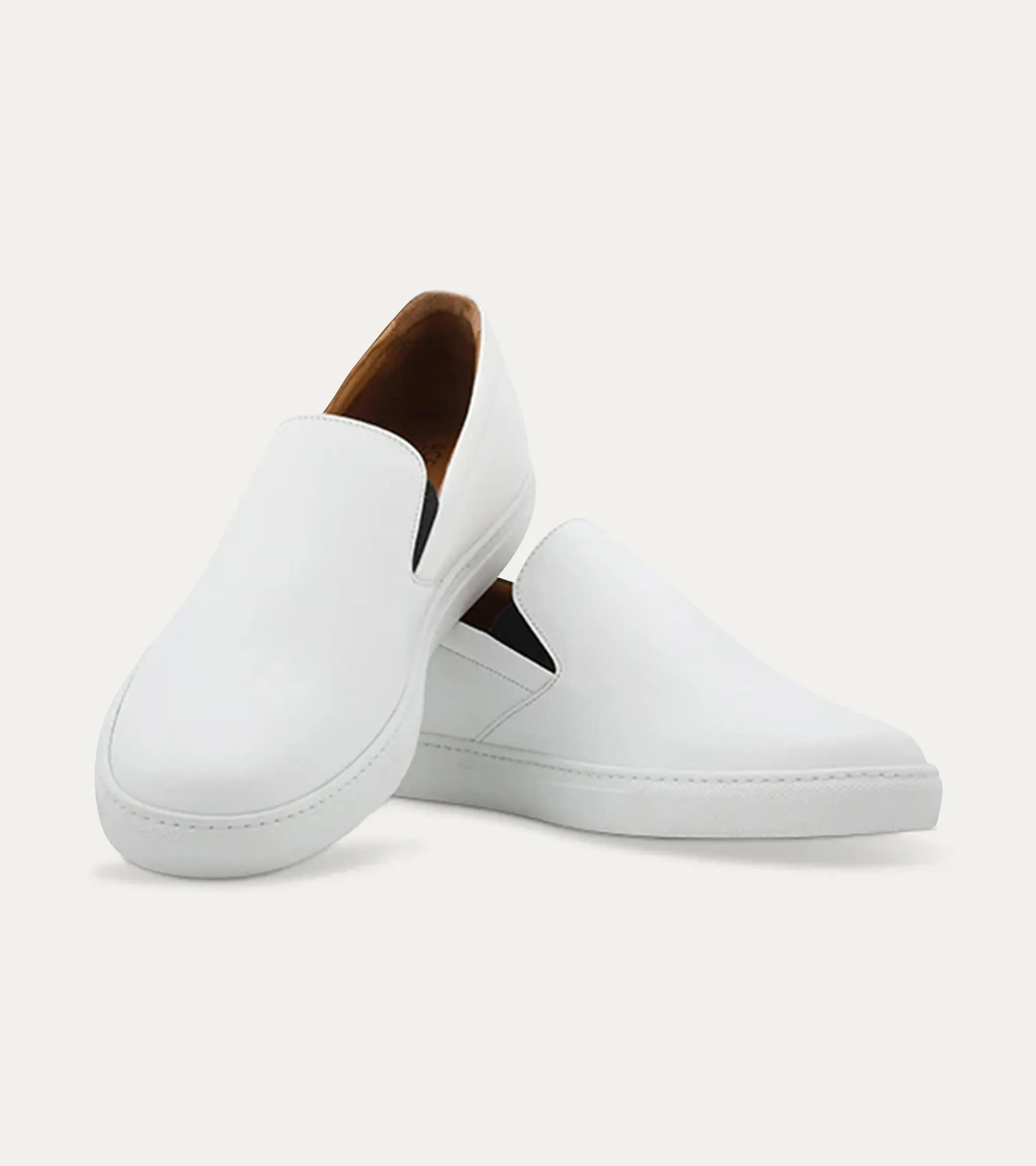 Slip On Sneaker In White Leather