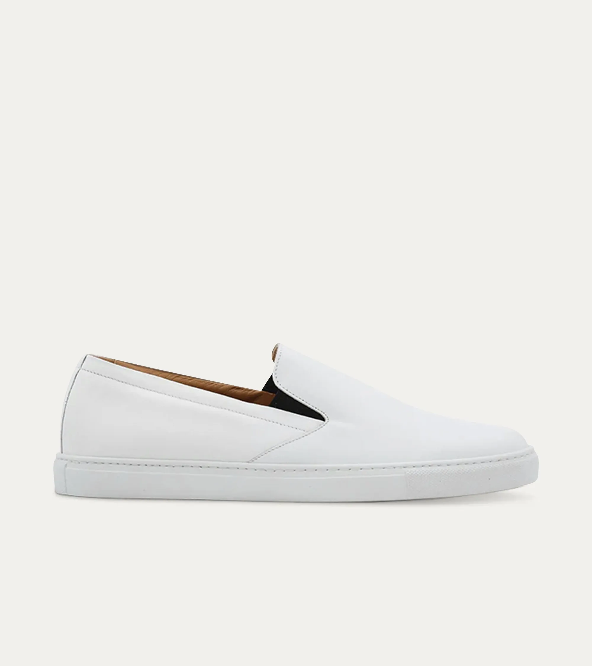 Slip On Sneaker In White Leather